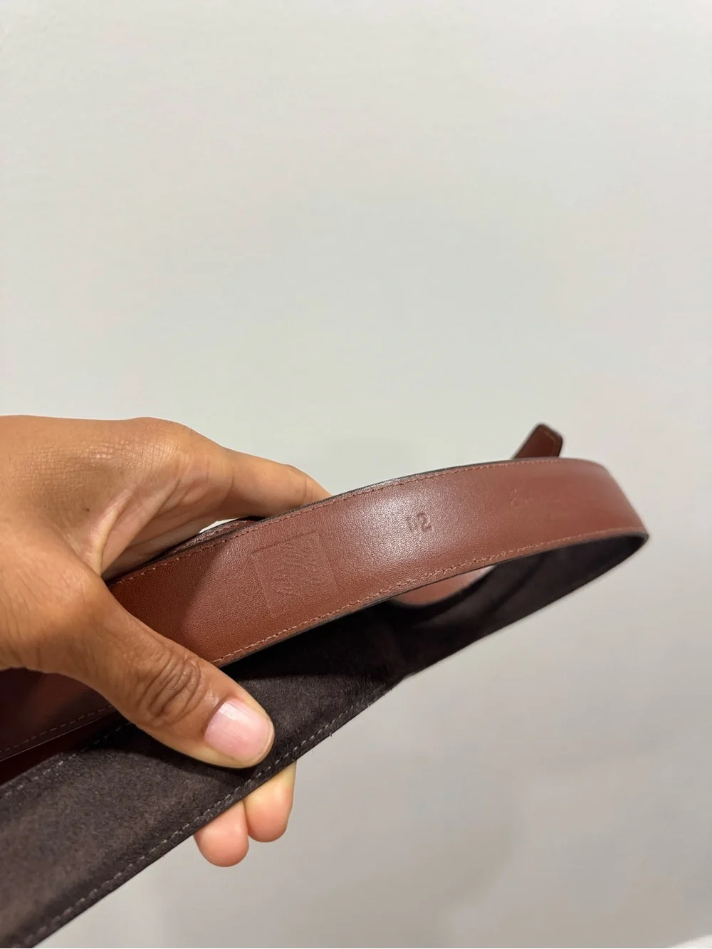 Saks Fifth Avenue Suede Brown Belt size 42